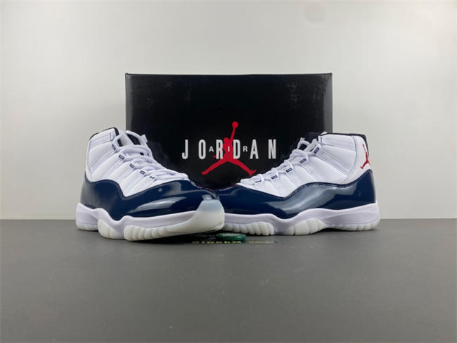 Air Jordan 11 White Dark Blue Red LH0296-400